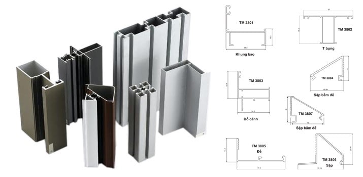 Cửa nhôm hệ phổ thông A38